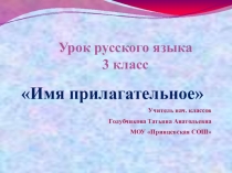 Презентация по русскому языку для 3 класса на тему Имя прилагательное