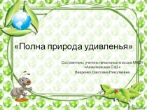 Презентация к уроку окружающего мира по теме  Полна природа удивления 1 класс