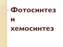 Презентация по биологии на тему Фотосинтез и хемосинтез
