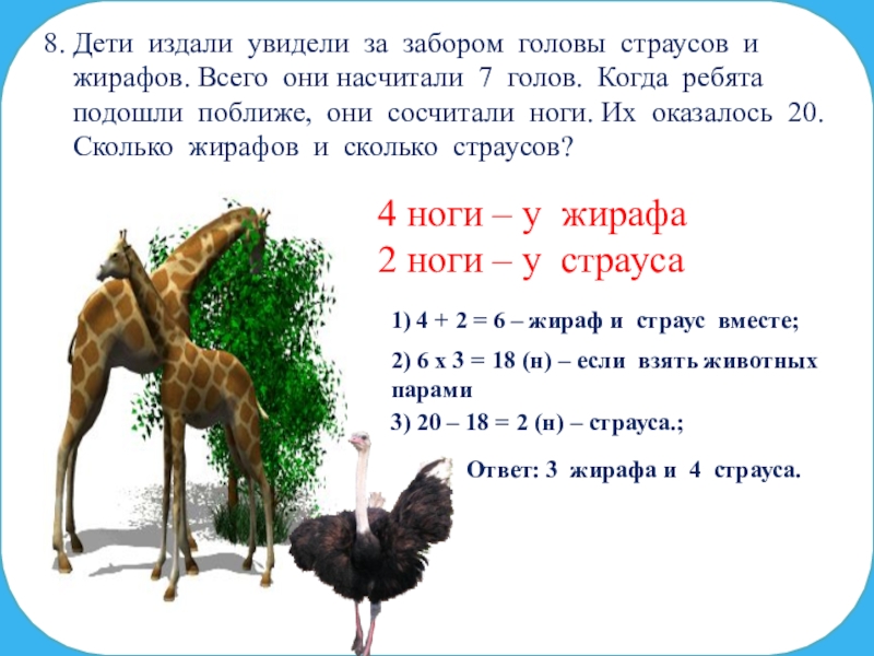 Загадка на небе есть на земле. Задача про ноги животных. Задачи про животных. Задачи на головы и ноги. Математические задачи о животных.