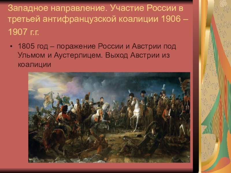 Третья антифранцузская. Участие России в антифранцузской коалиции 1805-1807. Третья коалиция (1805-1806). Антифранцузская коалиция 1805. Участие России в третьей антифранцузской коалиции направление.