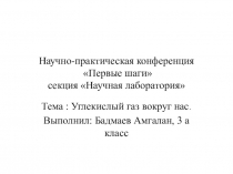 3 класс.  : Углекислый газ вокруг нас.