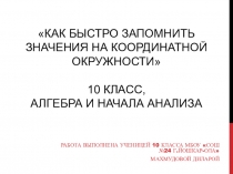 Координатная окружность или легкий способ быстро запомнить значения