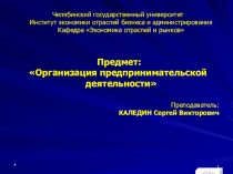 Организация предпринимательской деятельности. Презентация к Теме 13. Оценка эффективности предпринимательской деятельности (Факультатив по экономике для учащихся старших классов образовательных учреждений)
