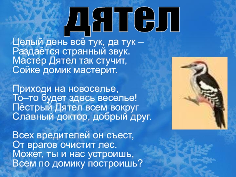 Стихи про дятла короткие. Тук тук птица. Пальчиковая гимнастика дятел. Пальчиковая игра дятел дятел тук тук тук. Дятел дятел тук тук тук раздается.