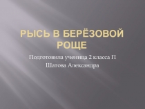 Презентация к окружающему миру  Рысь в берёзовой роще