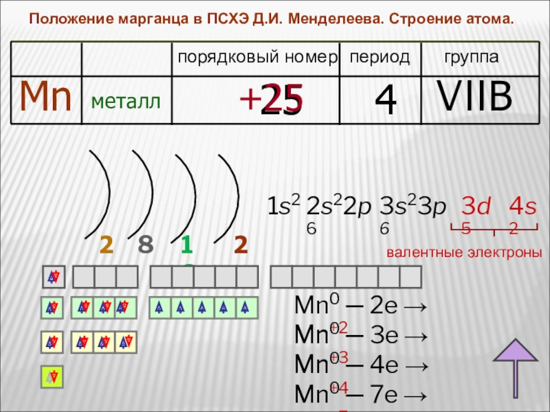 Схема строения атома ванадия