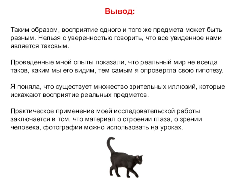 Всегда ли можно верить своим глазам или что такое иллюзия проект по физике 9 класс