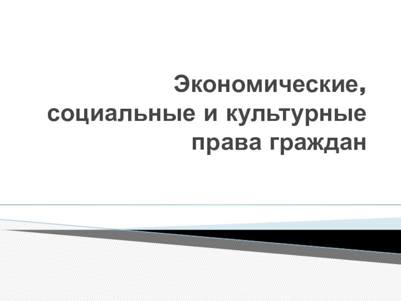 Экономические социальные и культурные права презентация 10 класс право