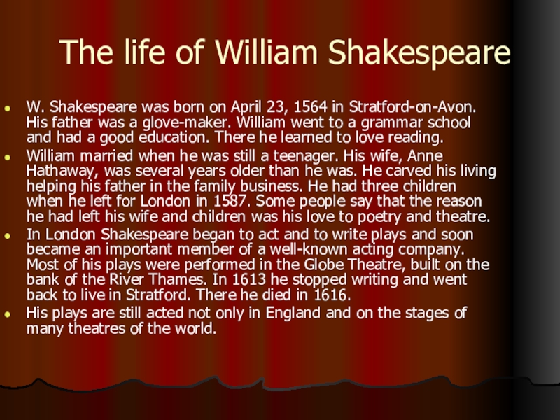 When was shakespeare born