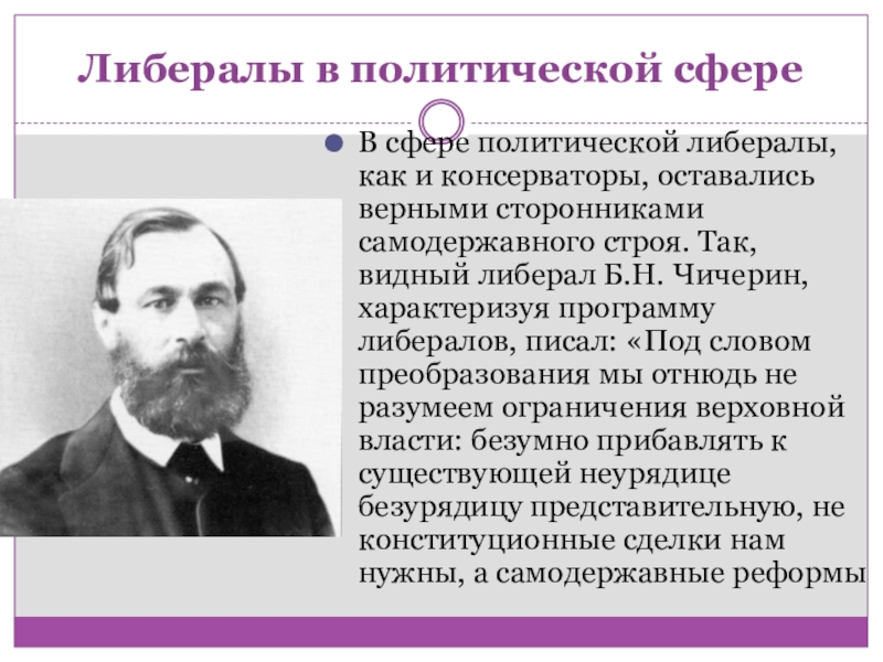 Либеральный политик. Чичерин либерал. Политическая сфера либералов. Русский либерализм Чичерин. Чичерин идеология.