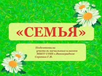 Занятие в подготовительном классе на тему Моя семья