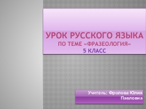 Презентация к уроку Фразеология в 5 классе