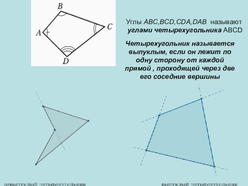 Углы abc четырехугольника. Выпуклый четырехугольник. Какой четырехугольник называется выпуклым. Углы четырехугольника. Соседние углы четырехугольника.