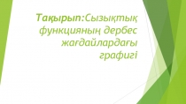 Сызықтық функция тақырыбына презентация