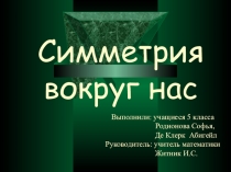 Презентация по математике Симметрия вокруг нас (5 класс)