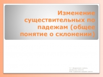 Презентация к уроку русского языка на тему Изменение имен существительных по падежам в 4 классе