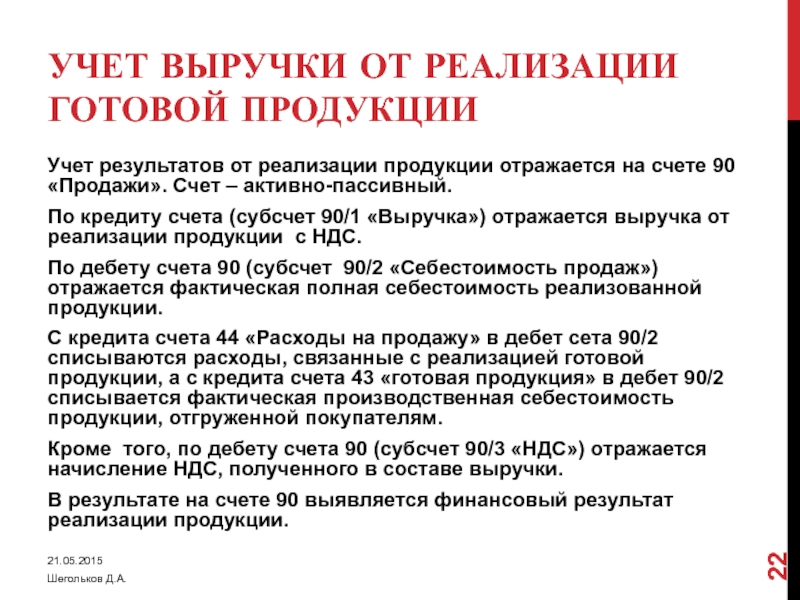 Финансовый результат от реализации готовой продукции