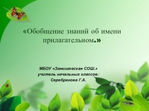 Презентация к уроку русского языка: Обобщение знаний об имени прилагательном