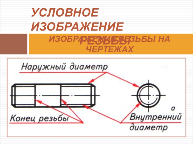 Резьба на чертеже изображается