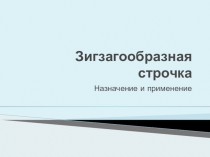 Презентация по технологии Зигзагообразная строчка (5класс)