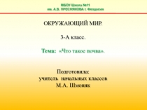 Презентация по окруж миру на тему Что такое почва? 3 класс