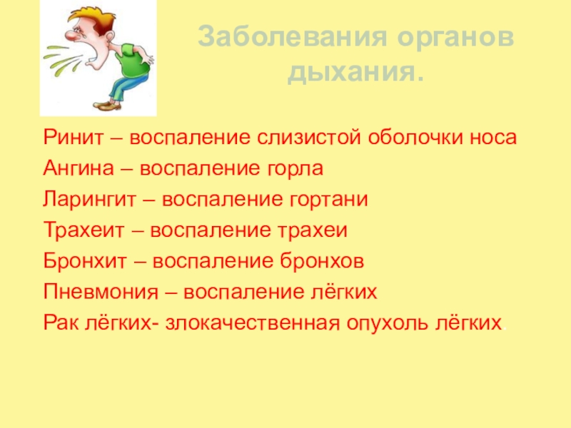 Болезни органов дыхания и их предупреждение гигиена дыхания 8 класс презентация