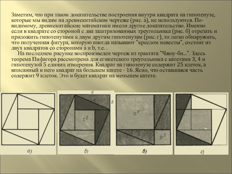 Квадрат с квадратами внутри. Древнекитайское доказательство теоремы Пифагора. Древнекитайское доказательство теоремы Пифагора стул невесты. Древне китайское доказательство теаоремы Пифагора. Стол невесты теорема Пифагора.