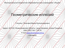 Презентация по математике : Геометрические иллюзии