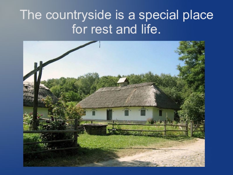 The countryside is a special place for rest and life.