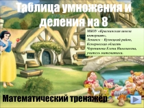Презентация по математике Таблица умножения и деления на 8. Математический тренажёр