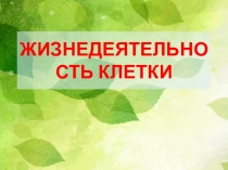 Жизнедеятельность клетки