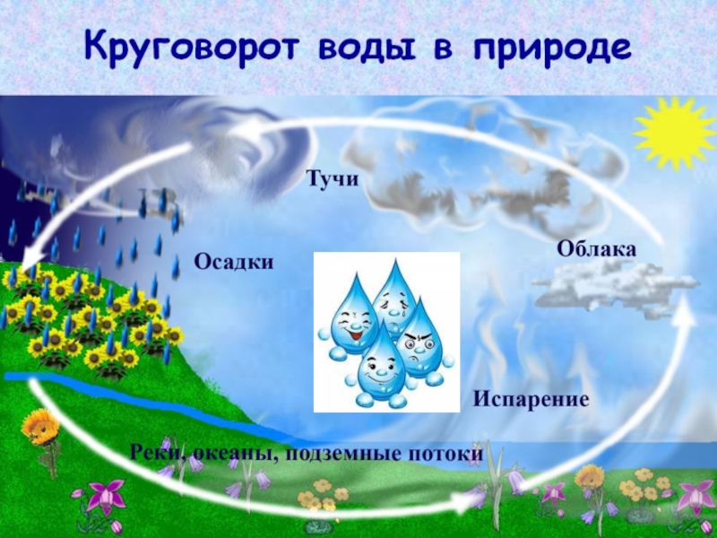 Картинка круговорот воды в природе для дошкольников