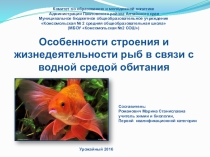 Разработка презентации Особенности движения рыб в связи с водной средой обитания