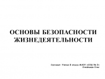Презентация ОБЖ Основы безопасности жизнедеятельности