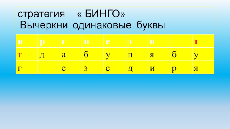 Одинаковым буквам соответствуют одинаковые