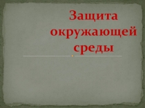 Презентация по теме: Защита окружающей среды