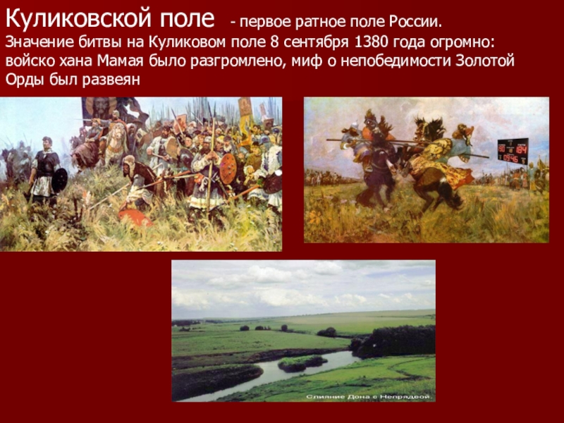 Блок на поле куликовом кратко. Сражение на Куликовом поле (8 сентября 1380 года). 1380 Год Куликовская битва.