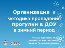 Организация прогулки в зимнее время года