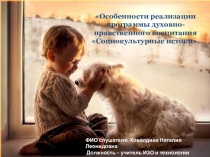 Особенности реализации программы духовно-нравственного воспитания Социокультурные истоки.