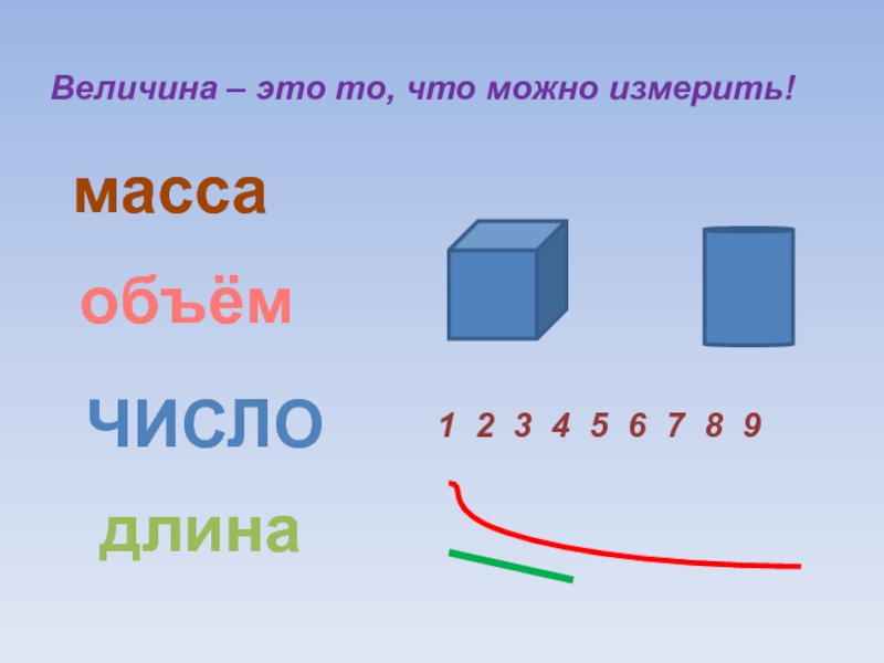 Величины 1 класс презентация