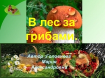 Презентация  В лес за грибами