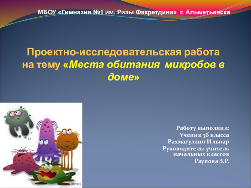 Презентация Презентация научно-исследовательской работы Микробы
