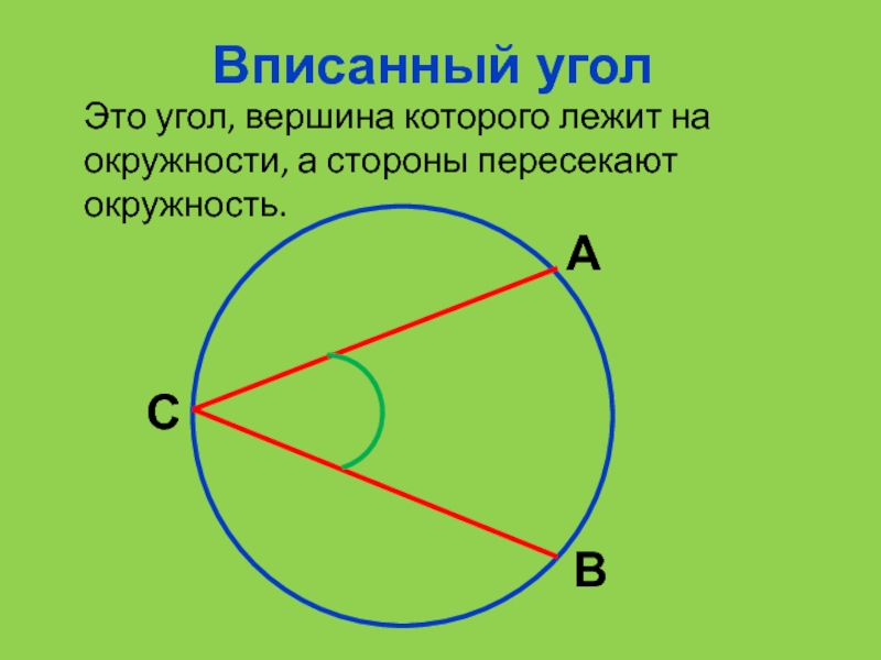 Угол вершина которого лежит