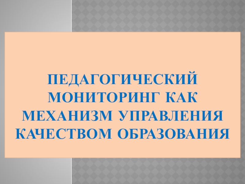 Реферат: Мониторинг внутришкольного контроля как инструмент управления качеством образования