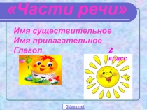 Презентация Части речи в предложении