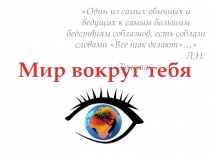 Презентация в рамках классных часов на тему профилактики правонарушений среди подростков Мир вокруг тебя
