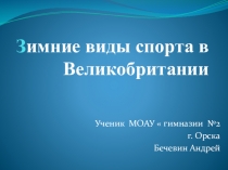 ПРЕЗЕНТАЦИЯ  ЗИМНИЕ ВИДЫ СПОРТА В ВЕЛИКОБРИТАНИИ