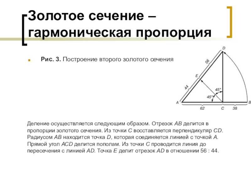 Золотое сечение гармоничная пропорция проект