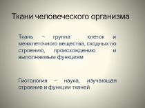 Презентация по биологии  Ткани человеческого организма